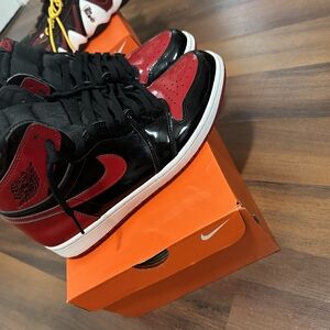 Nike Black and Red High-Top Sneakers